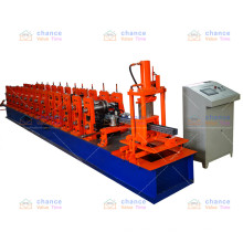 Roller forming machine for industrial shelves used in storing goods